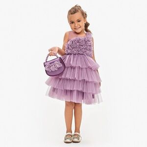Lavender Ruffle Kids Dress